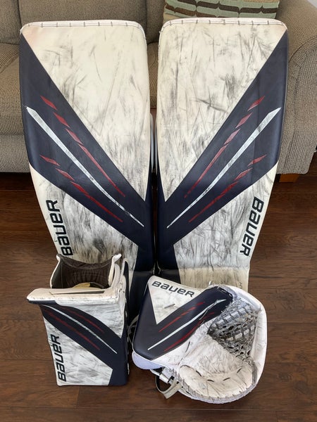 WHL Pro Stock Bauer Ultrasonic/Hyperlite Pads, Ultrasonic Blocker, & Hyperlite Glove