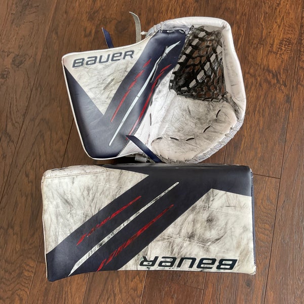 WHL Pro Stock Bauer Ultrasonic blocker, & Hyperlite Glove Set