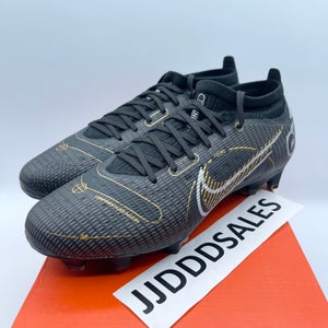 Nike Mercurial Vapor 14 Pro FG Black Gold Soccer Cleat DJ2846-007 Men Sz 4.5/Women’s Size 6 New