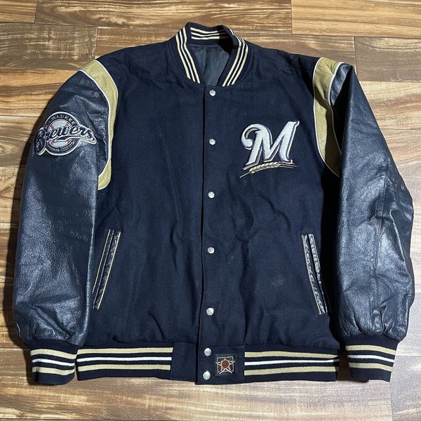 Maker of Jacket Bomber Jackets Milwaukee Brewers MLB Leather