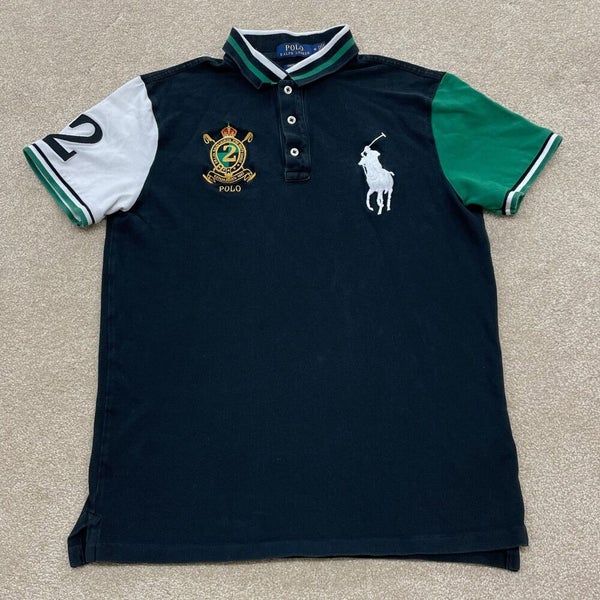 Polo Ralph Lauren Shirt Men Small Horse Logo Crest Golf Flag Collared 2 Big  Pony | SidelineSwap