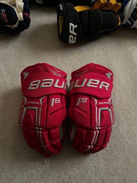 USED Bauer Supreme 1S Ohio State University 14” Pro Stock Gloves