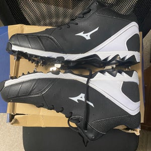 Black Adult New Men's Metal Size 12 (Women's 13) Mizuno Mid Top
