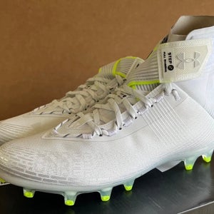 Under Armour Highlight MC Football White Metallic Silver Cleats Size 10.5 New
