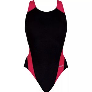 Dolfin Ocean Back to Basics One Piece Swimsuit Girls Size 28 Red & Black