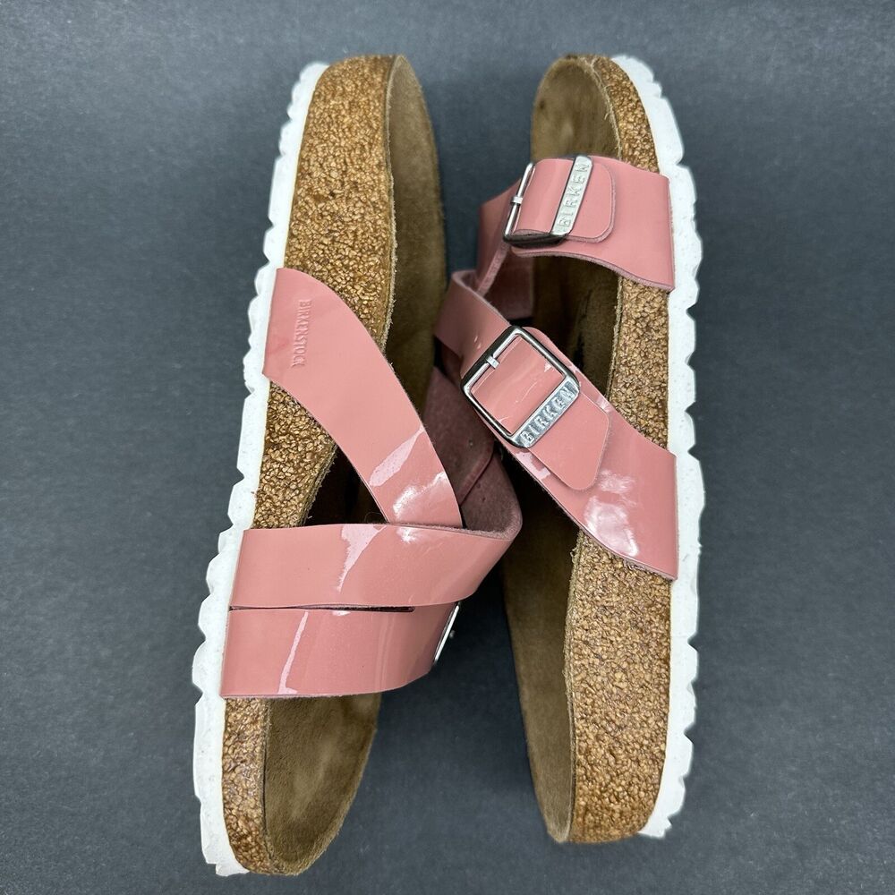 birkenstock patent coral peach