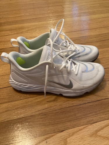 White Adult Used Size 9.5 (Women's 10.5) Turf Cleats Nike Alpha Huarache 8 Pro