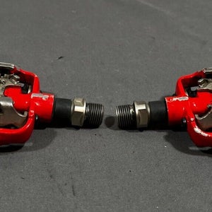 Vintage 1990s Ritchey Red Aluminum/CrMo Clipless Mountain Bike Pedals 9/16"