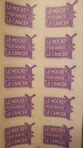 New French Canadian Hockey Fights Cancer Sticker
