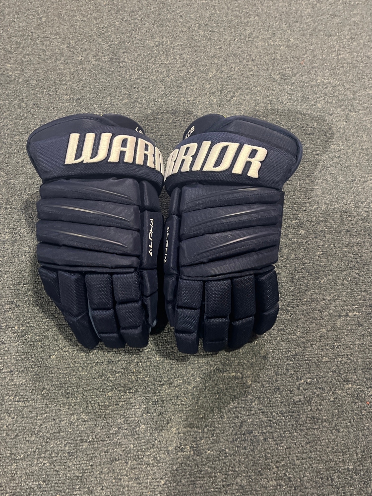 New Navy Warrior Alpha QX Pro Stock Gloves Colorado Avalanche Landeskog 14”