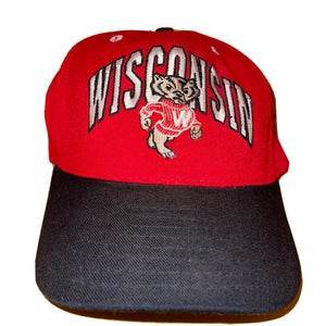 Vintage 90s Wisconsin Badgers Pro-Line Pro Model NCAA Fitted Wool Cap Hat Size 7