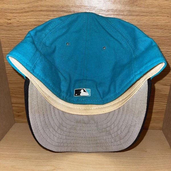 NEW Vintage New Era Florida Marlins Teal 59Fifty Fitted Hat Size 7