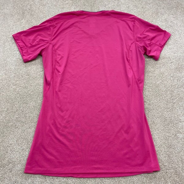 Nike T Shirt Women XL Slim Adult Pink Swoosh Athletic Dri Fit Run Gym  Active