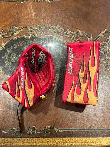 Bauer 580 Break Rare Glove and Blocker Set!