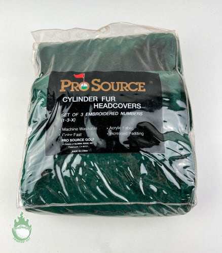 New Pro Source Cylinder Fur Knit Headcovers Set of 3 (1-3-X) Green