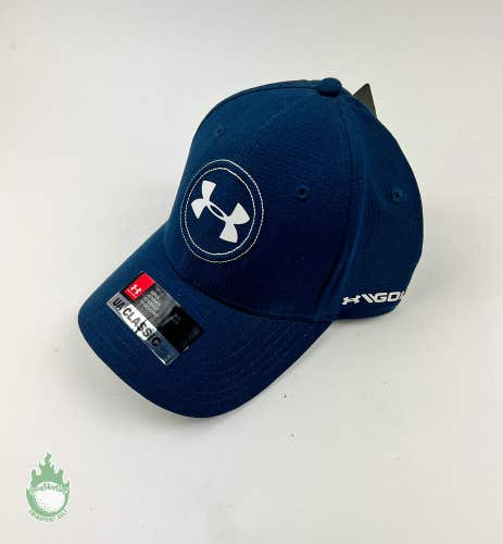 New w/ Tags Under Armour Men's M/L Fitted Golf Hat Blue UPF 30 Breathable