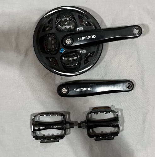 Shimano Altus FC-M311 175mm 42/32/22 Hyperdrive Triple Crankset +Pedals GREAT