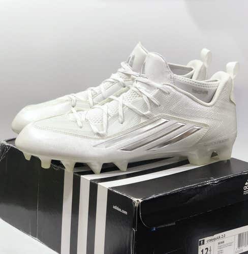 Adidas Crazyquick 2.0 Football Cleats White S83668 Mens size 12.5 Low adizero