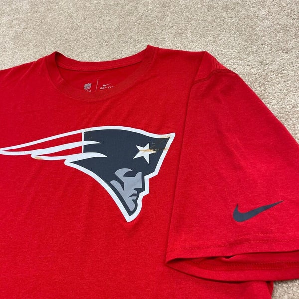 New England Patriots Nike Dri-Fit Tee Shirt NFL Football Red Large L