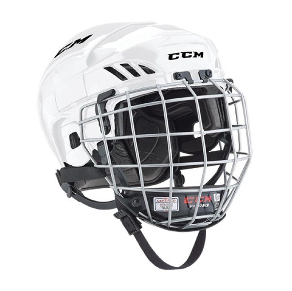 CCM Unisex FL40C Senior HELMET COMBO, White, L