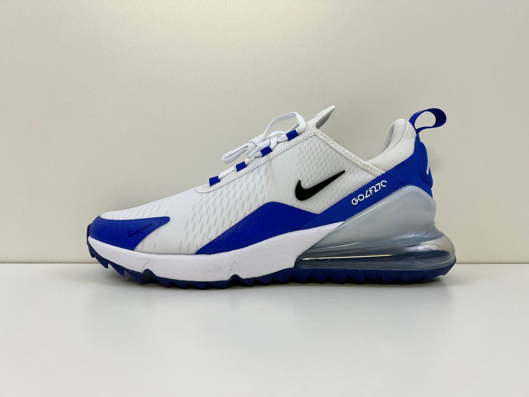 Nike Air Max 270 Golf Shoes White/Blue Mens Size 11.5 - CK6483-106