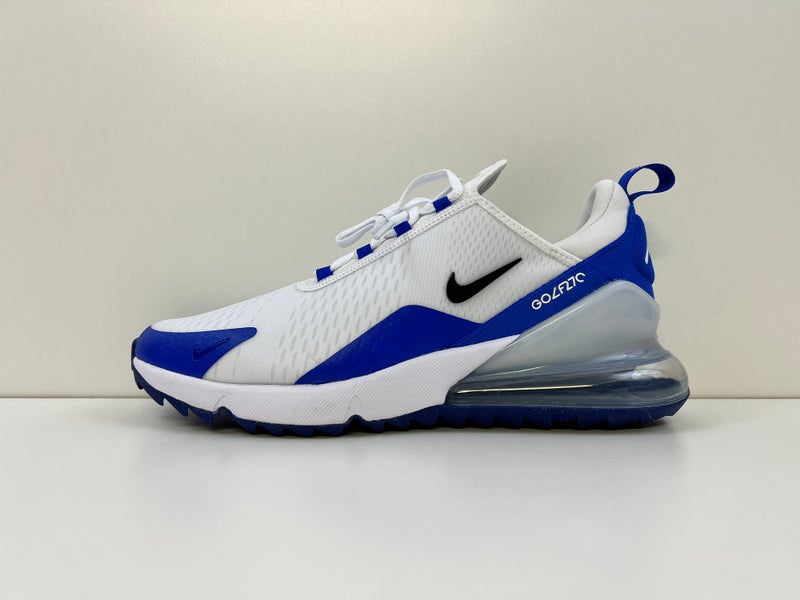 Nike Air Max 270 Golf Shoes White/Blue Mens Size 12 - CK6483-106