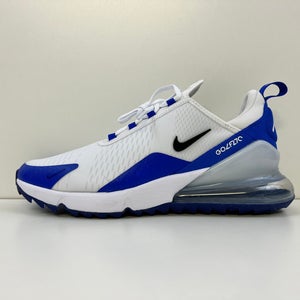 Nike Air Max 270 Golf Shoes White/Blue Mens Size 9.5 - CK6483-106