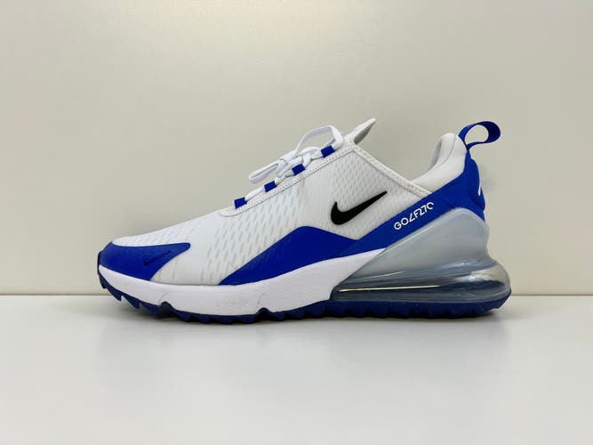 Nike Air Max 270 Golf Shoes White/Blue Mens Size 9.5 - CK6483-106