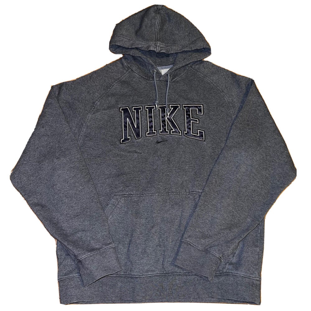 Nike Detroit Tigers Center Swoosh Check Hoodie Sweatshirt (Gray/Blue) Sz  Medium