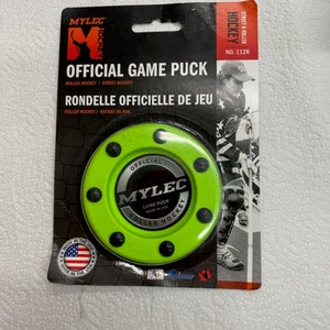 Mylec Roller Hockey Game Puck, Carded, Green