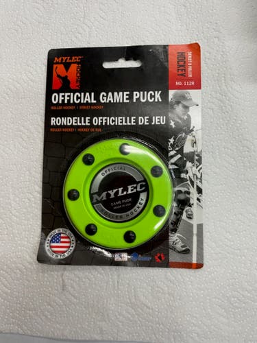 Mylec Roller Hockey Game Puck, Carded, Green