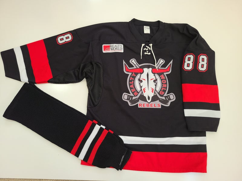 New Black XXL Men's AK Rebels Team Hockey Jersey #88