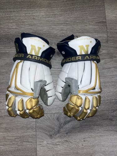 Navy Lacrosse under armor gloves