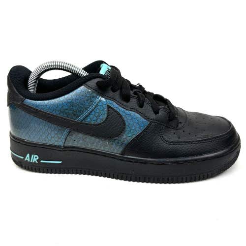 READ Nike Air Force 1 SE GS Snakeskin Black Blue Shoes Mens Size 7Y CI3910-001