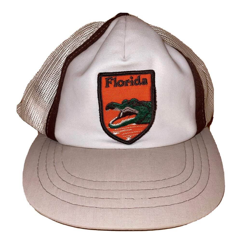 Vintage UF Florida Gators Truckers Hat ADJ Superstripe Snapback Trucker Cap  Size Large 70's-80's Made In U.S.A The University Of Florida