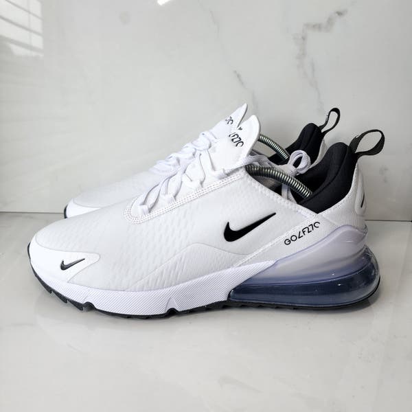 Nike Air Max 270 Men's GOLF Shoes White Platinum Black