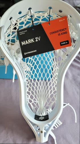 Brand New StringKing Mark 2V Lacrosse Head Strung w/ New Type5s Mesh