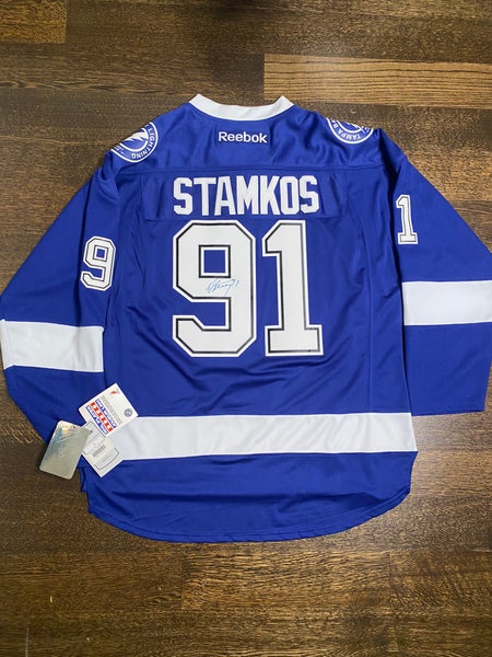 Steven Stamkos Autographed and Framed Blue Lightning Jersey