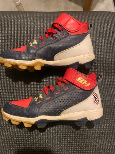 Red Kid's Molded Cleats High Top Bryce harper