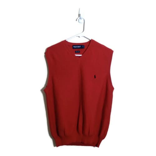 Polo Golf Ralph Lauren Red Golf Sweater Vest Sz Medium