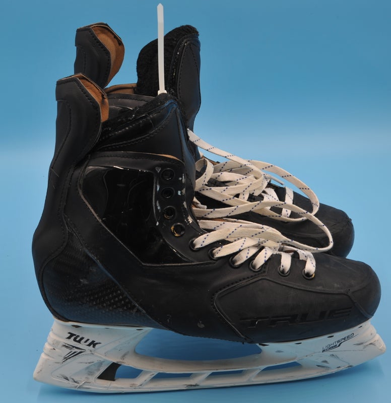 San Jose Sharks / Barracuda #4 Dillion?? Used True Pro Custom Hockey Skates Pro Stock Size 12-12.5