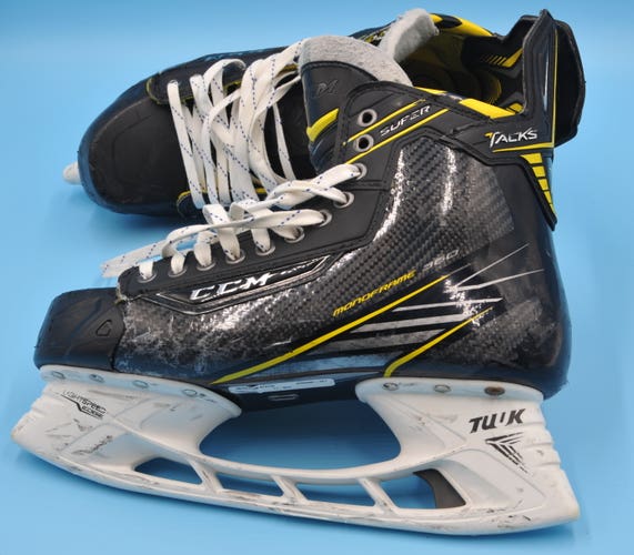 San Jose #80 Middleton Used CCM Super Tacks Custom Hockey Skates Pro Stock Size 10.5 - 11.5
