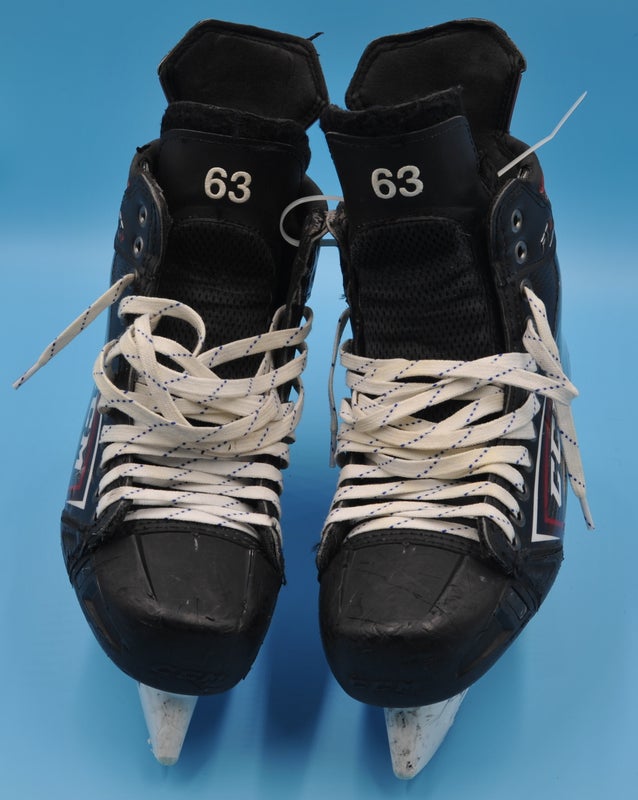 San Jose #37 / 63 Handemark Used CCM Jetspeed FT2 Custom Hockey Skates Pro Stock Size 9.5 - 10.5