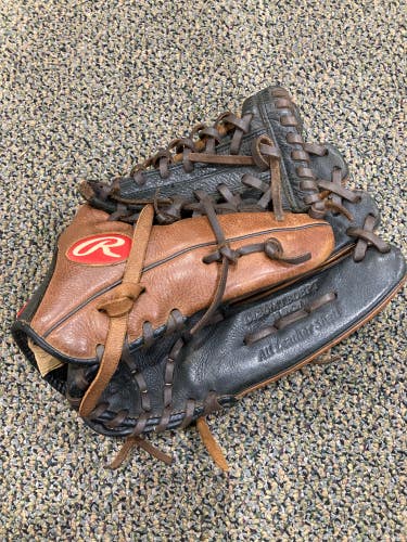 Tan Used Rawlings Premium Series Right Hand Throw Infield Baseball Glove 12"