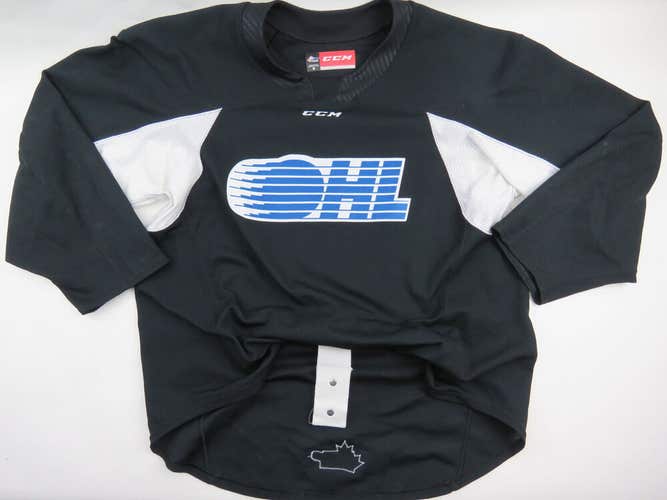 CCM Practice Worn Authentic OHL Pro Stock Ice Hockey Jersey Size 56 Black CHL