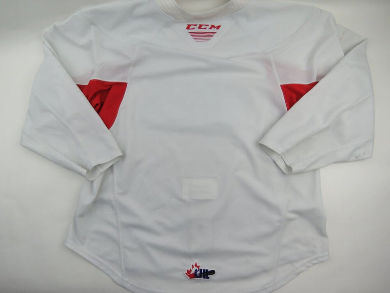 CCM Practice Worn Authentic OHL Pro Stock Ice Hockey Jersey Size 56 White  CHL