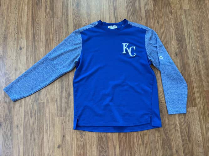 Kansas City Royals MLB BASEBALL Majestic Therma Base Size Large Sweatshirt!