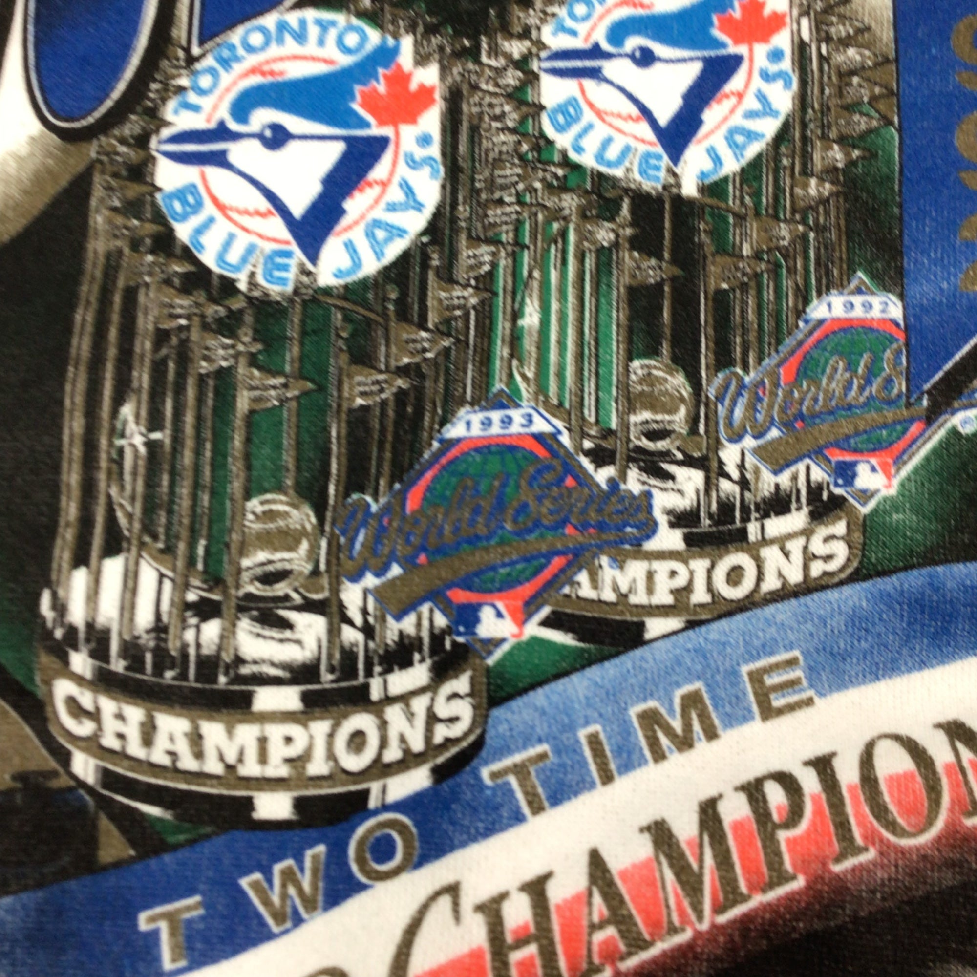 Vintage 90's Toronto Blue Jays World Series Champions Patch T-Shirt (L)