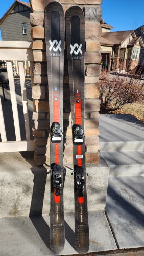 Used 2020 Volkl M5 Mantra Skis. 177cm. Solomon STH12 bindings.