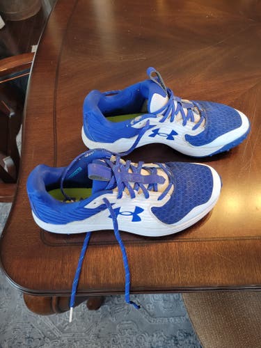 Blue Used Men's Size 12 (Women's 13) Turf Cleats Under Armour